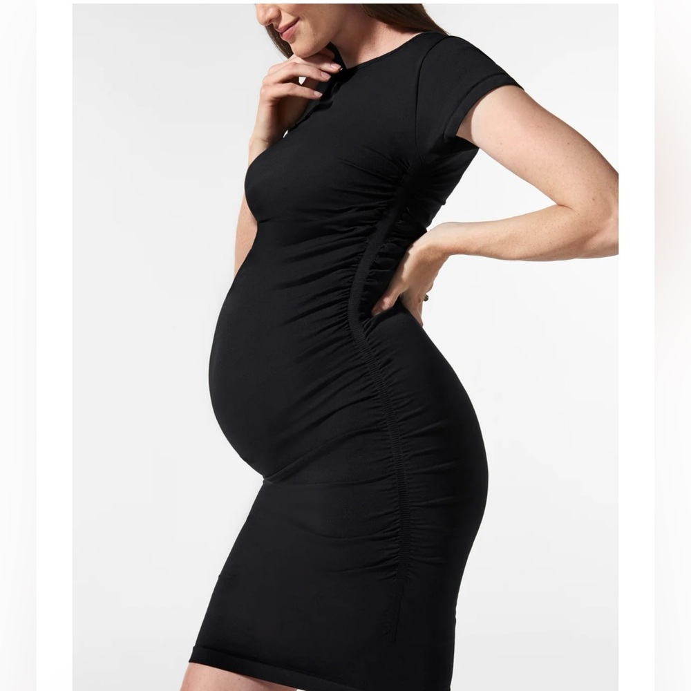 NWT BLANQI EVERYDAY BLACK CAP SLEEVE MIDI MATERNITY DRESS💕🖤💖 SIZE SMALL - Picture 3 of 10